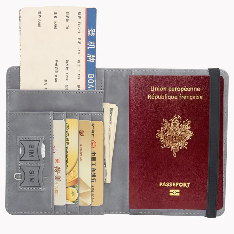 Funda para pasaporte de Francia RFID, billetera de viaje, funda para tarjetas, accesorios de viaje, fundas para soporte de pasaporte, documentos,