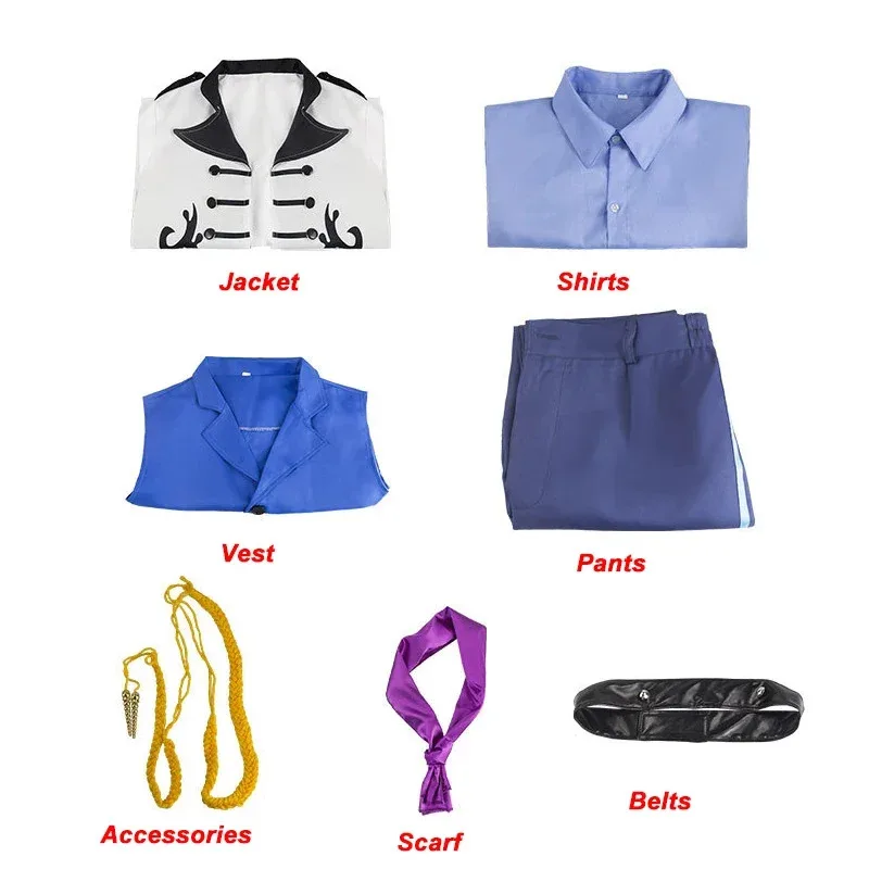 أزياء فروزن هانز التأثيرية أزياء الملاهي هانز برينس قميص سترة معطف السراويل التعادل موحدة البدلة الكبار حفلة الهالوين كوس