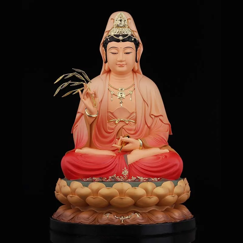 30CM Asia home Shrine altar shop Worship high grade color Resin GUAN YIN PU SA BUDDHA efficacious protection buddha statue