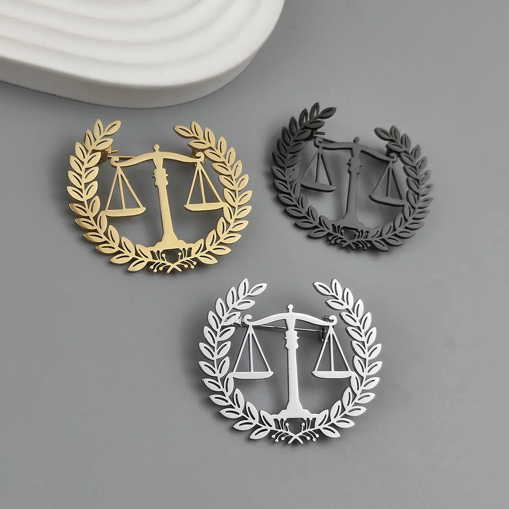 오리지널 디자인 밸런스 밀 이삭 페어 스테인리스 스틸 18K 금도금 브로치, 정장 라펠 핀, 남성 정장 액세서리