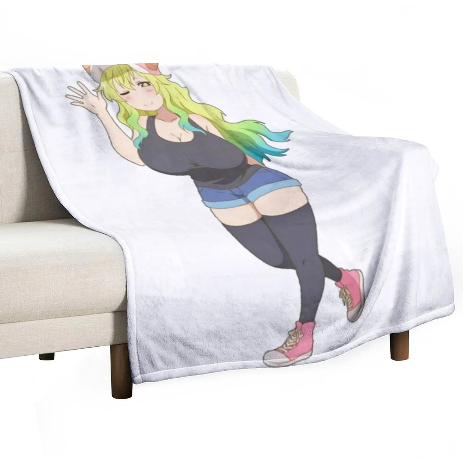 Lucoa Kobayashi Maid Dragon Throw Blanket Hairy Single Soft Beds Blankets