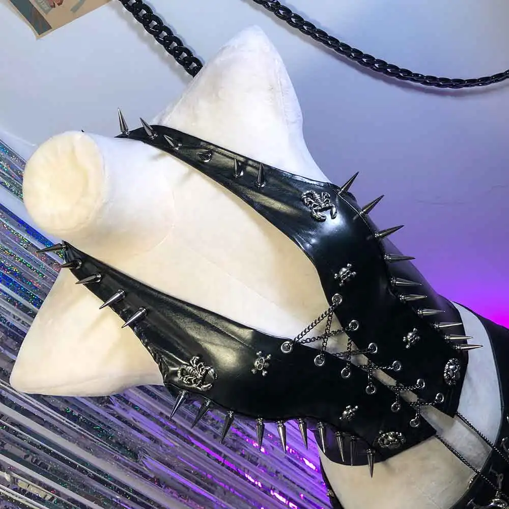 

Goth Harajuku Hip Hop Punk Rock Grunge Emo Y2K TOPS E-Girls Skull Kawaii Eco Studded Rivet Gothic Tank DIY 90s Hand Made