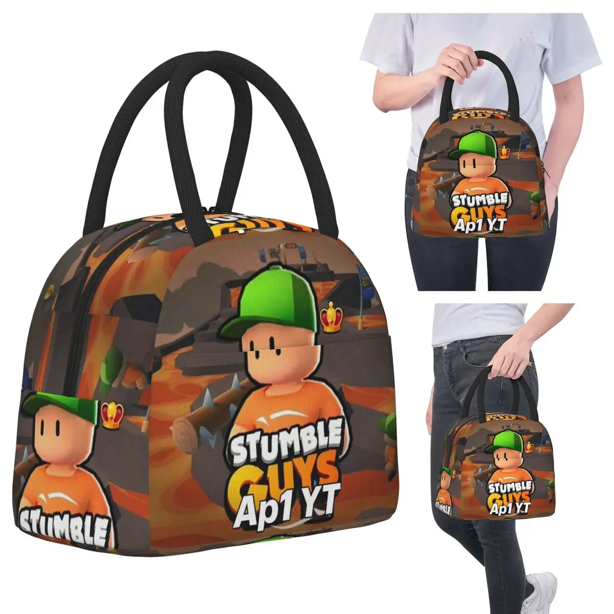 

Stumble Guys Ap1 YT Insulated Lunch Bag for Women Office Cooler Thermal Food Box Tote Leakproof Lunch Boxes Container