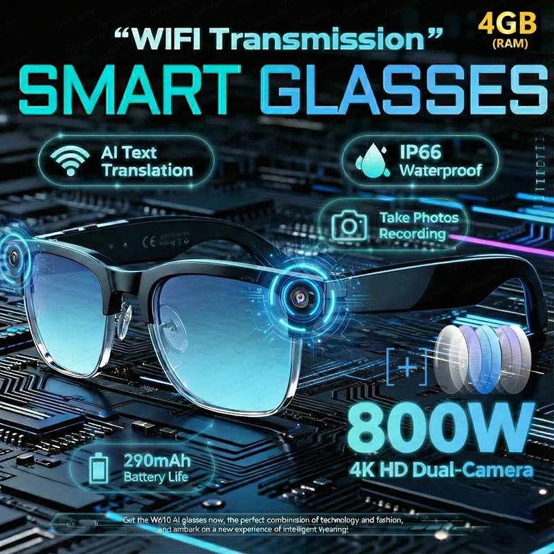 2026-New-AI-Smart-Glasses-4K-8MP-HD-Camera-Video-1080P-100+-Languages-Translation-WiFi-Sunglasses-Bluetooth-Call-Music-Men-Women