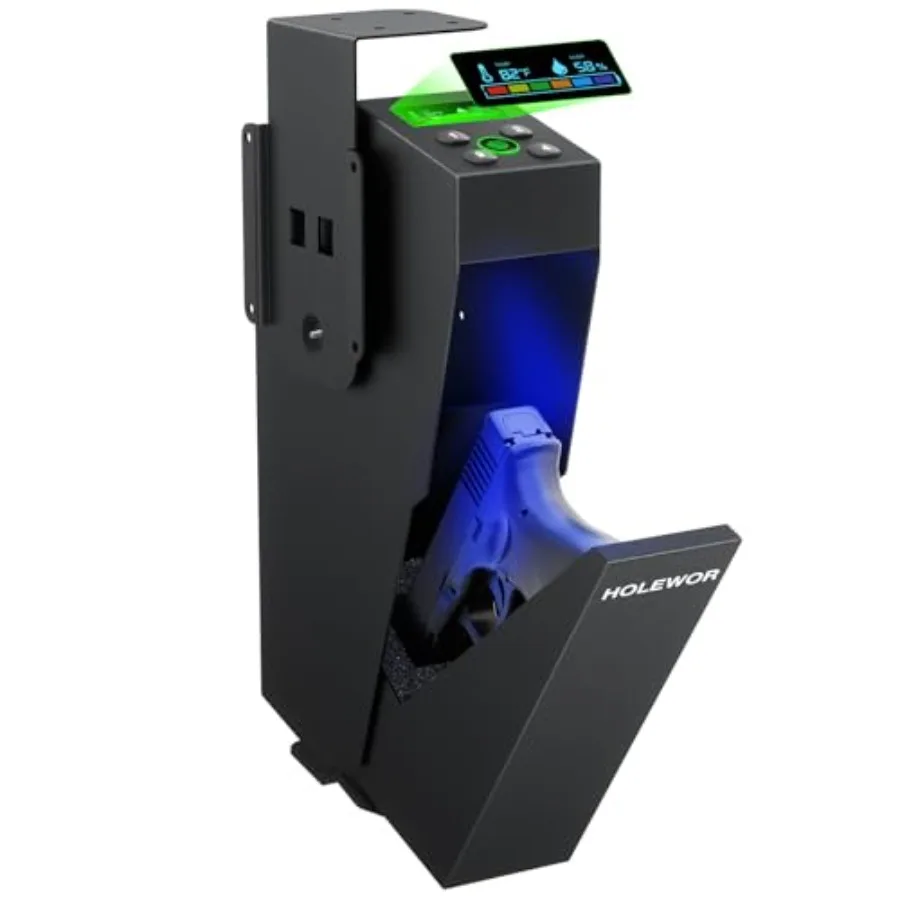 

Биометрический сейф для пистолетов с отпечатком пальца, выдвижной, для установки под стол, на прикроватную тумбочку