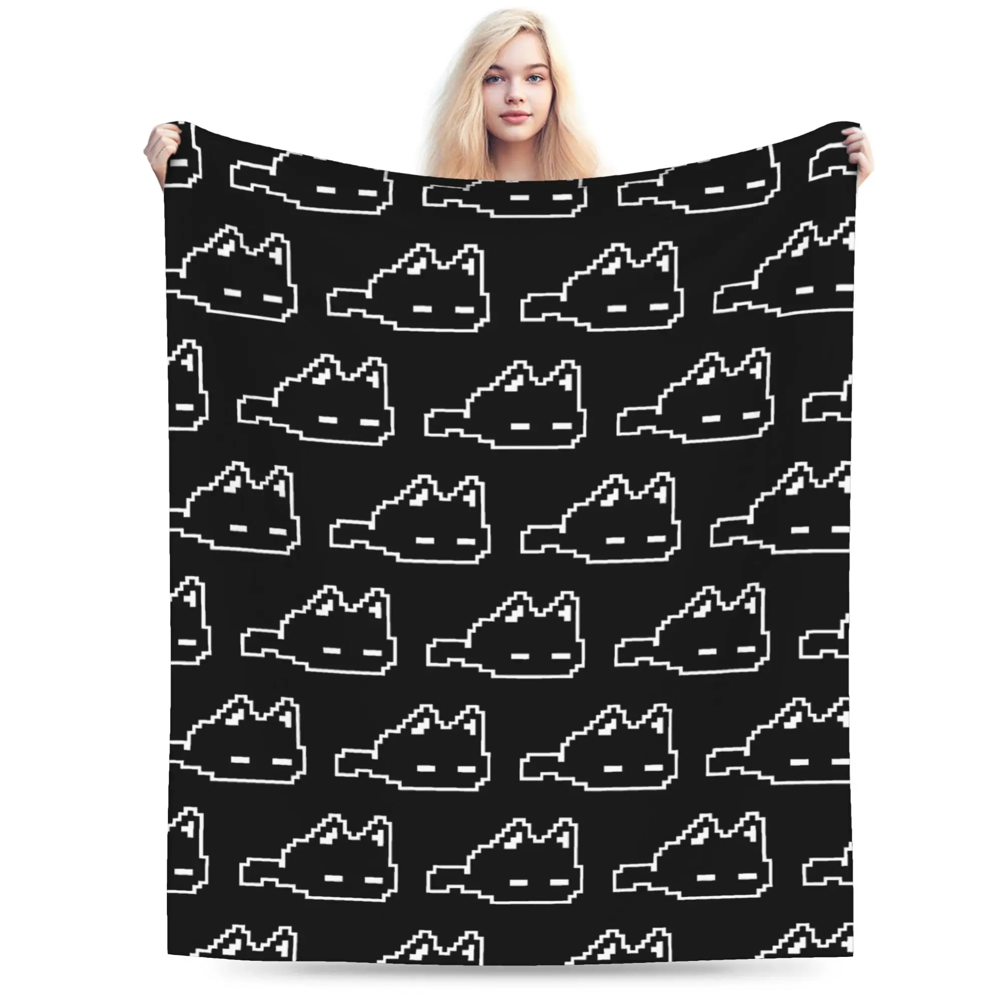 Omori Cat Mewo Blanket Fleece Print   Multifunction Lightweight Thin Throw Blanket for Home Car Bedspreads
