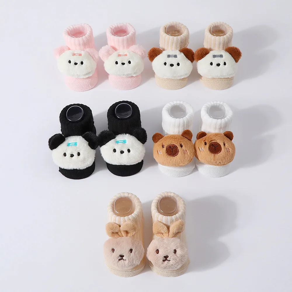 Baby Sock Newborn Boy Girl Kids Infant Cute Cartoon Animal Slipper Mid Socks Animal Panda Bear Rabbit Knitted Cotton Sock