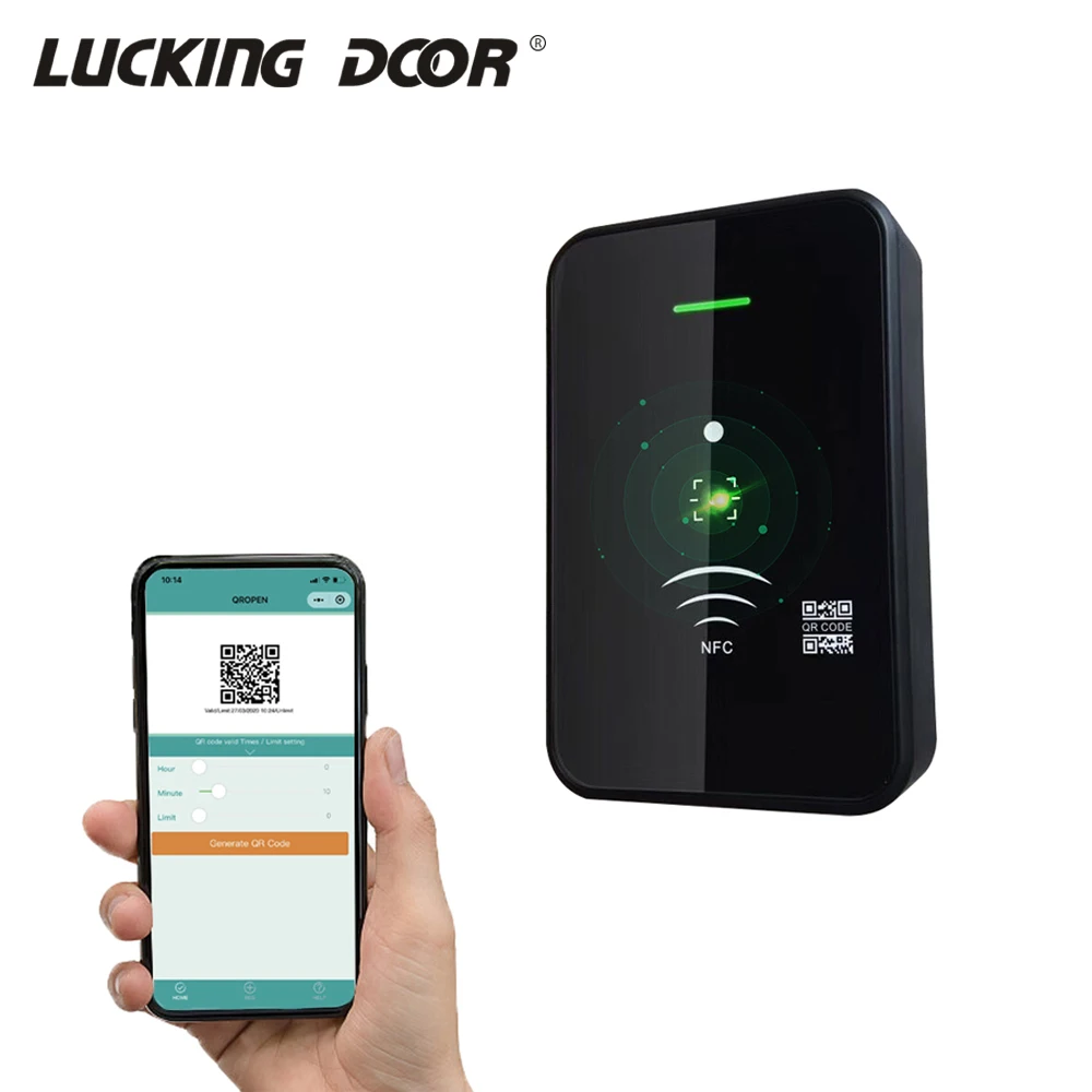 

13.56Mhz IC card reader RS232 RS485 Wiegand 26 34 barcode Qr code reader access control reader TTL 20000 user wechat free SDK