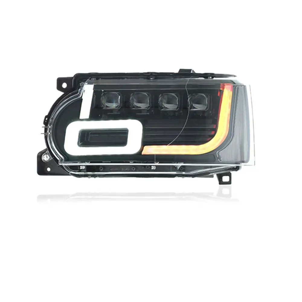 سيارة كاملة LED مصفوفة العارض المصابيح الأمامية لاند رينج روفر سبورت L320 /فوغ L322 2010-2013 الأزرق بدء LED DRL ضوء الجمعية #2