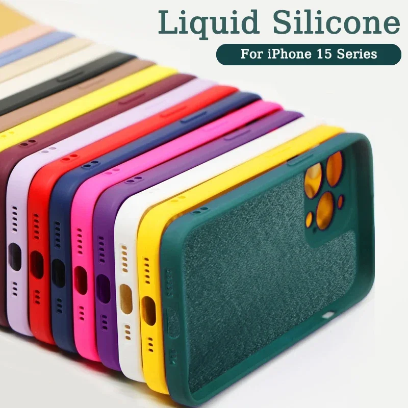 Luxury Colorful Liquid Silicone Phone Case for Iphone 15 Pro Max 11 12 13 14 Pro Max X XS XR 7 8 Plus SE2 Shockproof Soft Cover