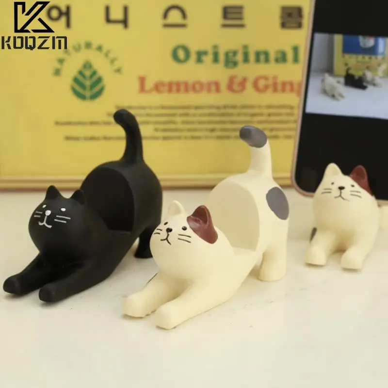 Resin Phone Holder Bracket Creative Convenient Lovely Design Cat Shape Bracket Mobile Phone Accessories