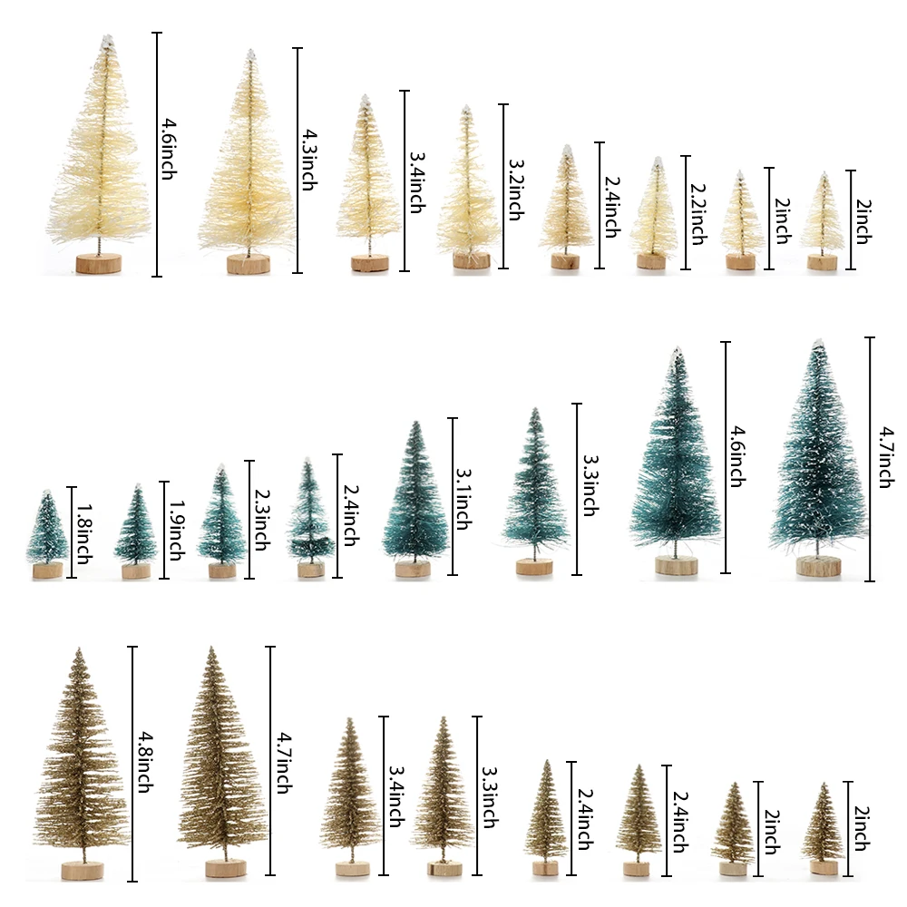 24 stücke Weihnachts baum Mini Kiefer mit Holz Basis Tisch Dekor Weihnachts simulation Dekoration