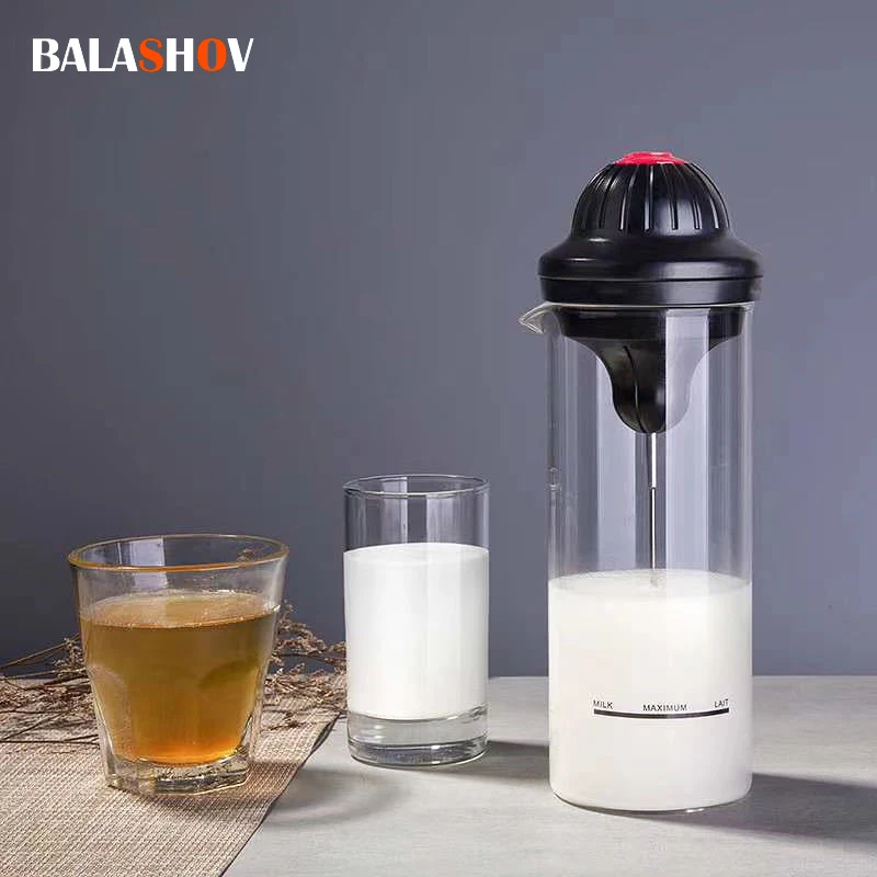 Electric Milk Frother Cup Portable Milk Frother Electric Foamer Coffee Foam Maker Milk Shake Mixer Battery Milk Frother Jug Cup