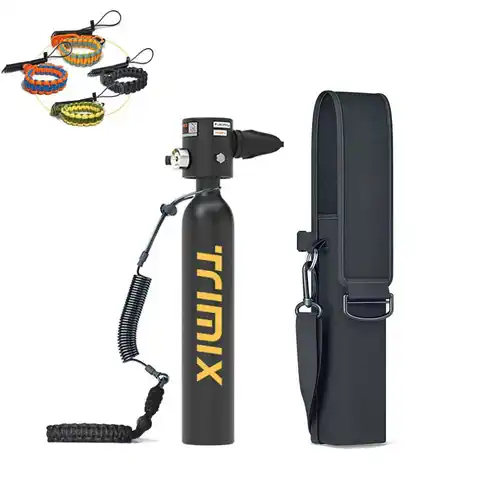 TRIMIX Mini tanque de buceo de 0,5 litros, equipo de respiración subacuática de 5-10 minutos, Kit de oxígeno portátil