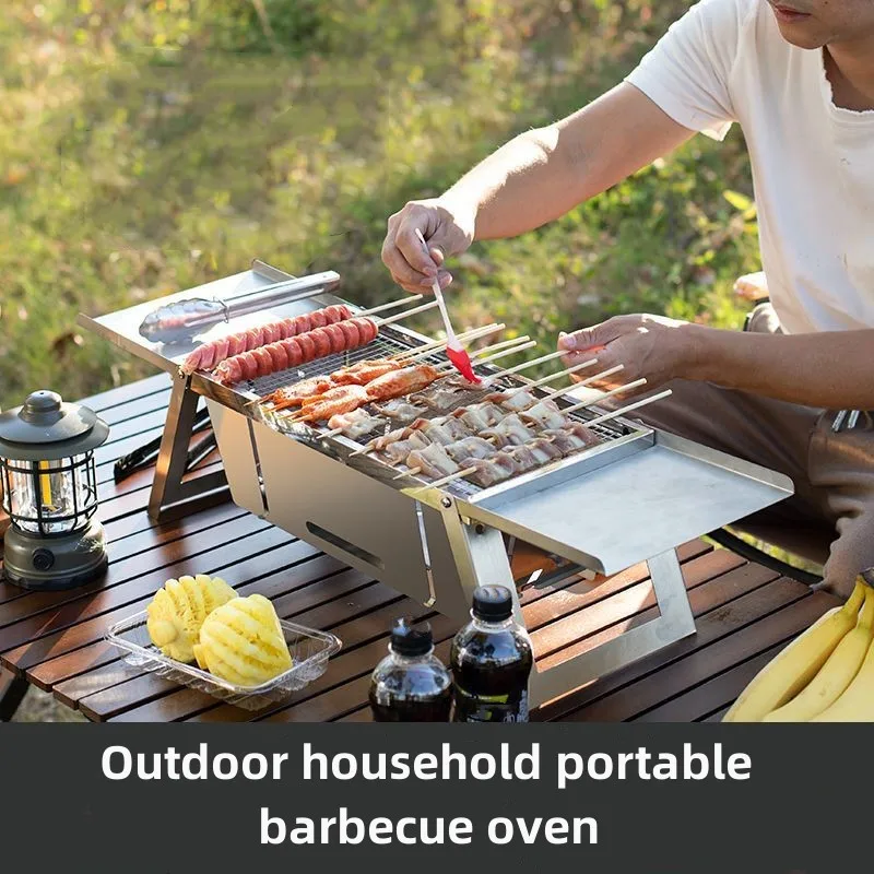 0120One-second Folding outdoor portable Stainless  barbecue  Folding grill   barbecue grill