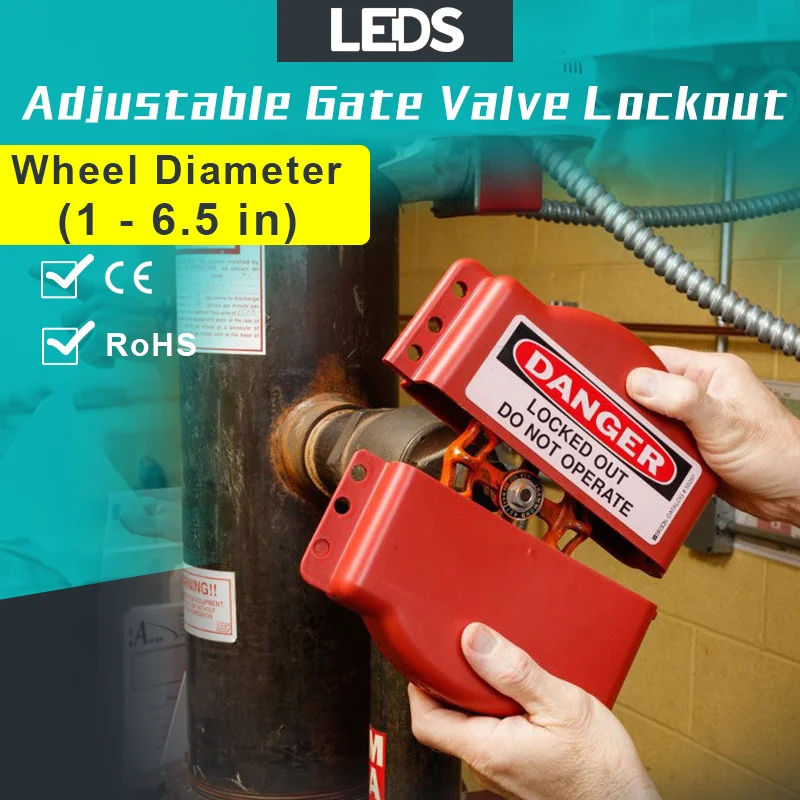 

Adjustable Gate Valve Lockout Universal Industrial Gate Valve Handwheel Switch Safety Lock Devices For Diameter 1-6.5IN 25-165mm