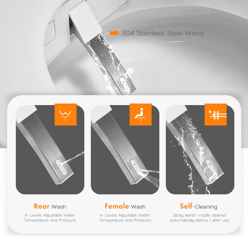 Automatic Intelligent Smart Toilet Bathroom One Piece Bidet Toilet with Remote Control