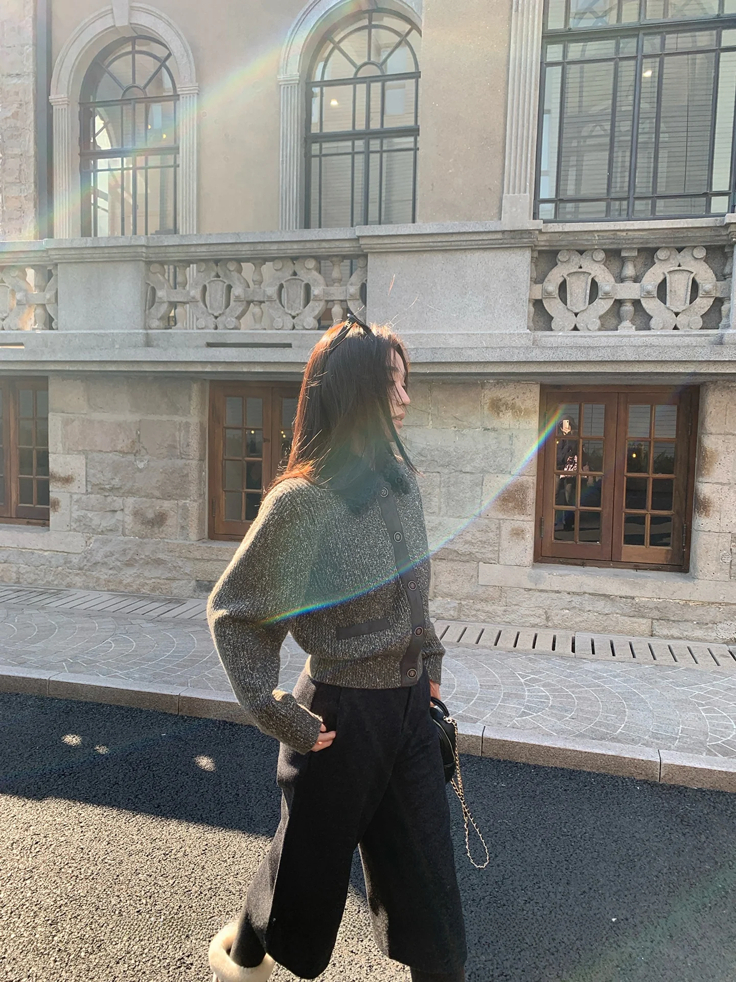 

Cape Town Holiday Lin2 Зимний вязаный свободный повседневный женский кардиган с длинными рукавами, высоким воротником, открытый, теплый, в стиле ретро, верхняя одежда