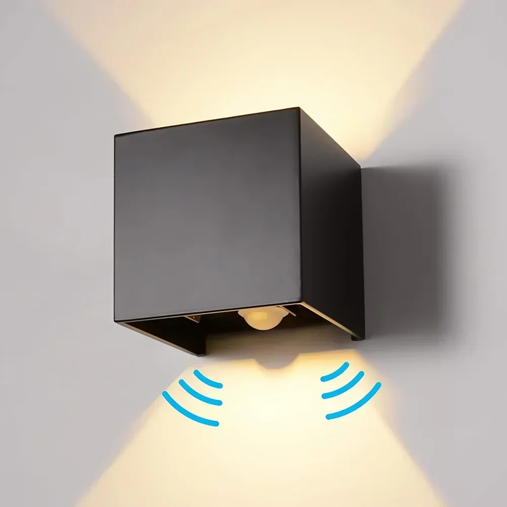 IP65 Sensor LED-Wandleuchte 12W Außen-Bewegungsmelder-Leuchte Balkon Veranda Licht Garten Hof Gang Dekor-Beleuchtung Innen-Nachttischlampe