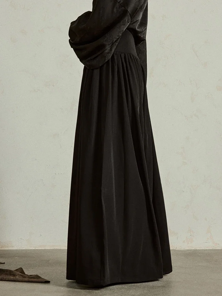 XITAO Jednolite Kolory Nowe Spodnie Damskie w Chińskim Stylu Casual Luźne Ciemne Guziki Modne Nowe Jesienne Damskie Spodnie z Szerokimi Nogawkami ZYY1042