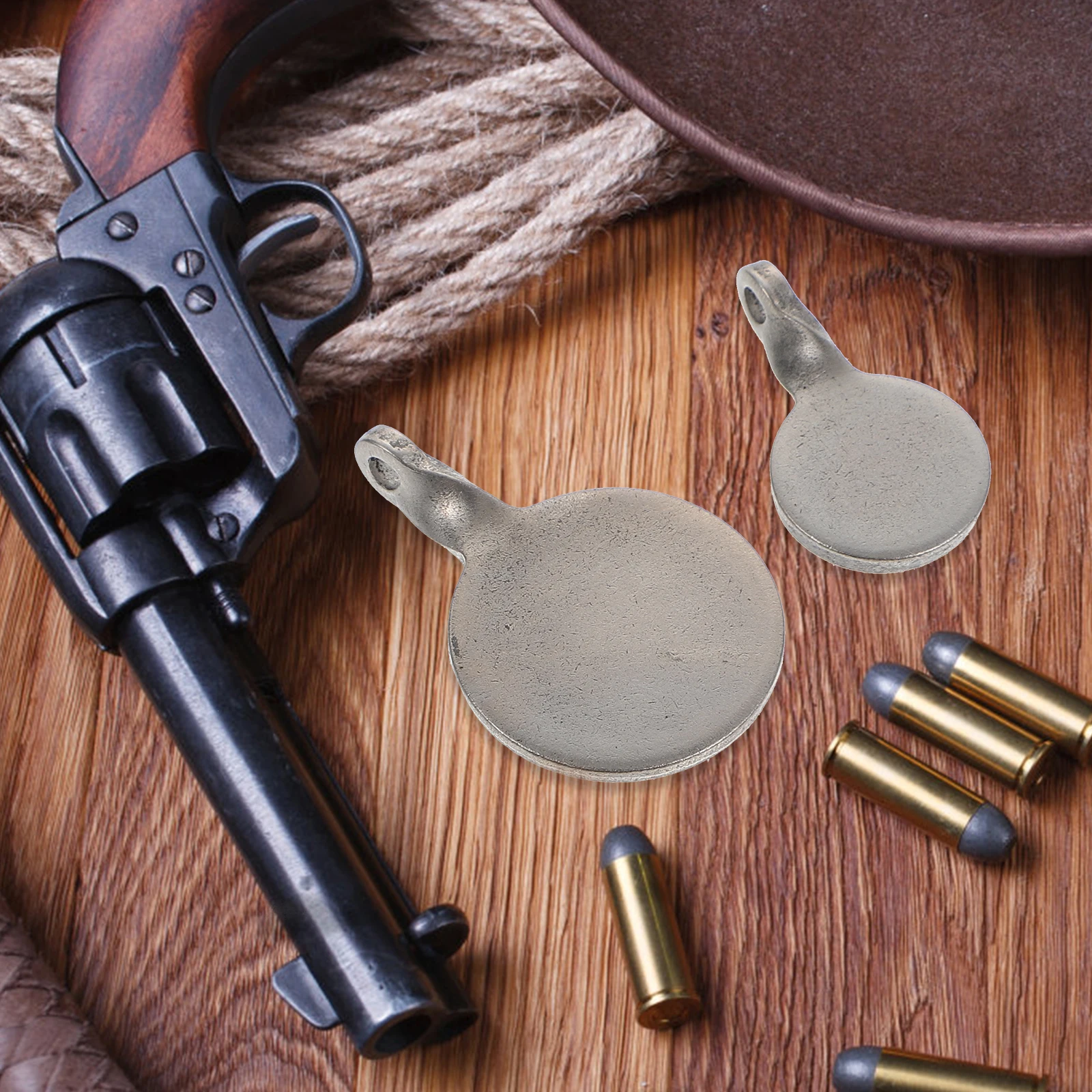 Cibles de tir en acier inoxydable, 3 pièces, cibles d'entraînement suspendues, argent foncé pour la pratique en plein air, précision des exercices