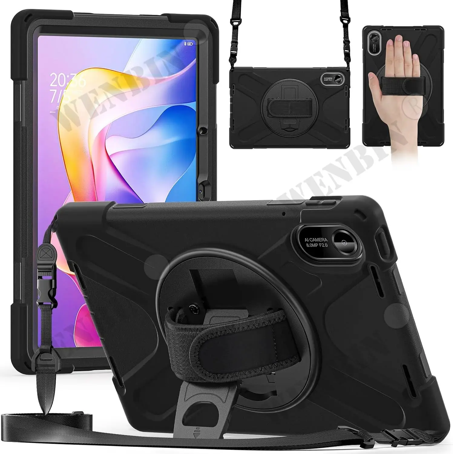 Case For Redmi Pad 2 (11 inche) Heavy Duty Rotating Shockproof Stand Hand Shoulder Strap 2025 Fundas