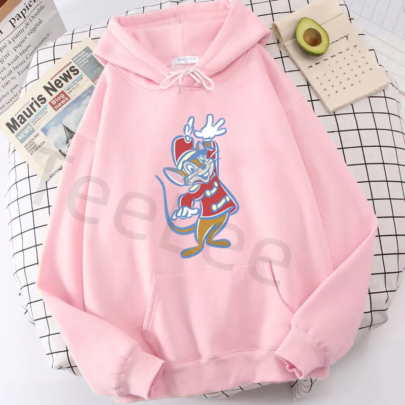 Pink Dumbo Women Hoodies Sweatshirt Print Timothy Q Mouse Oversized Hoody Cute Cartoon Hoodie Streetwear Fuuny Tops