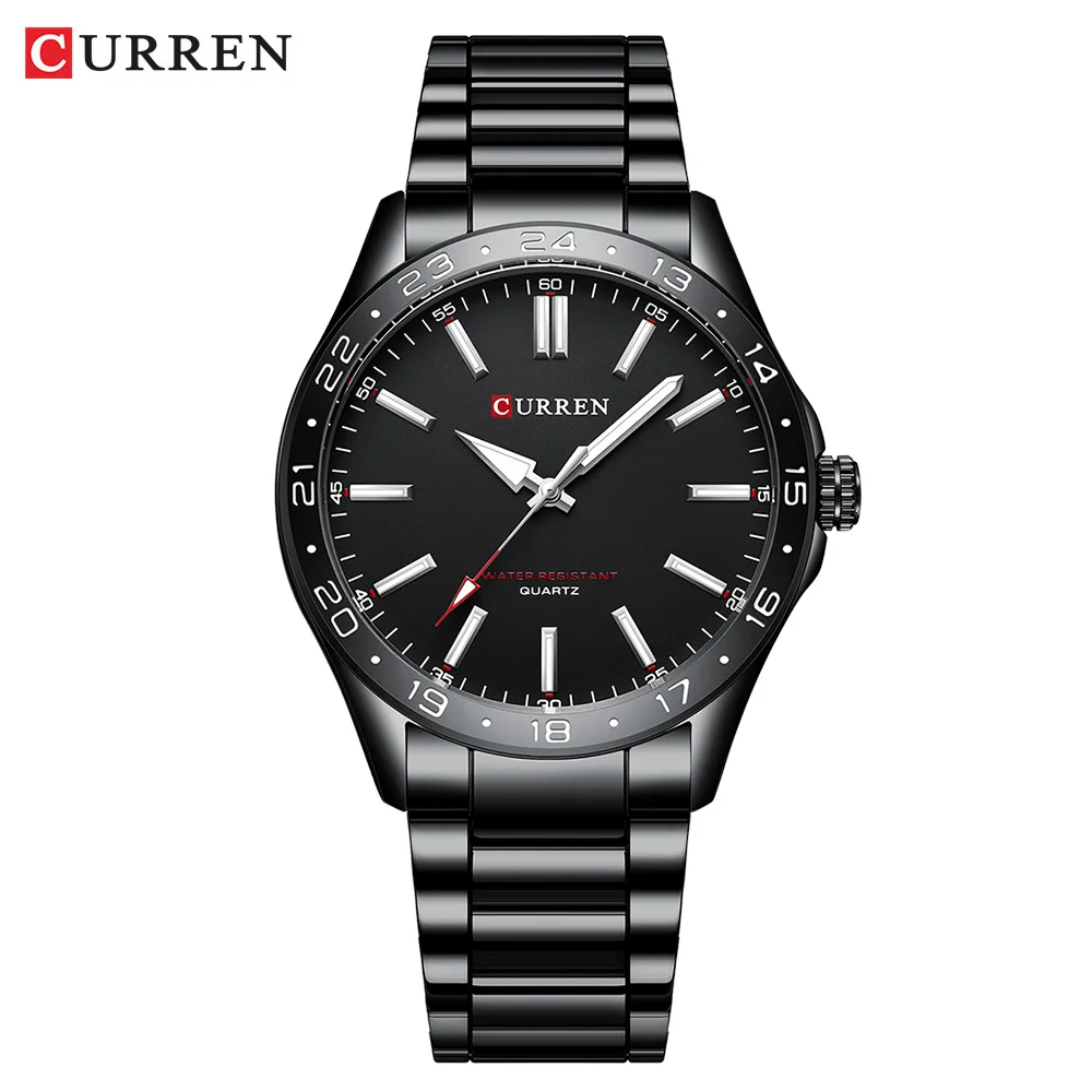 Curren Marke leuchten Uhr Zifferblatt männlich einfach 43mm großes Zifferblatt Edelstahl armband wasserdicht 3atm Herren uhr 8452