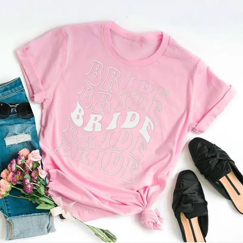 Bride shirt Comfort Colors Getting ready bachelorette party shirt Groovy wedding Bridal 100% cctton Fashion Streetwear Harajuku