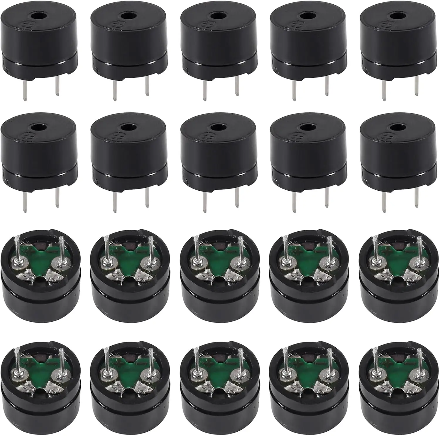 20Pcs 12085 Passive Buzzer 12MM*8.5MM 42R Resistance 3V 5V 9V 12V in Common Use Mini Piezo Buzzers Kit, Active Buzzer Electronic