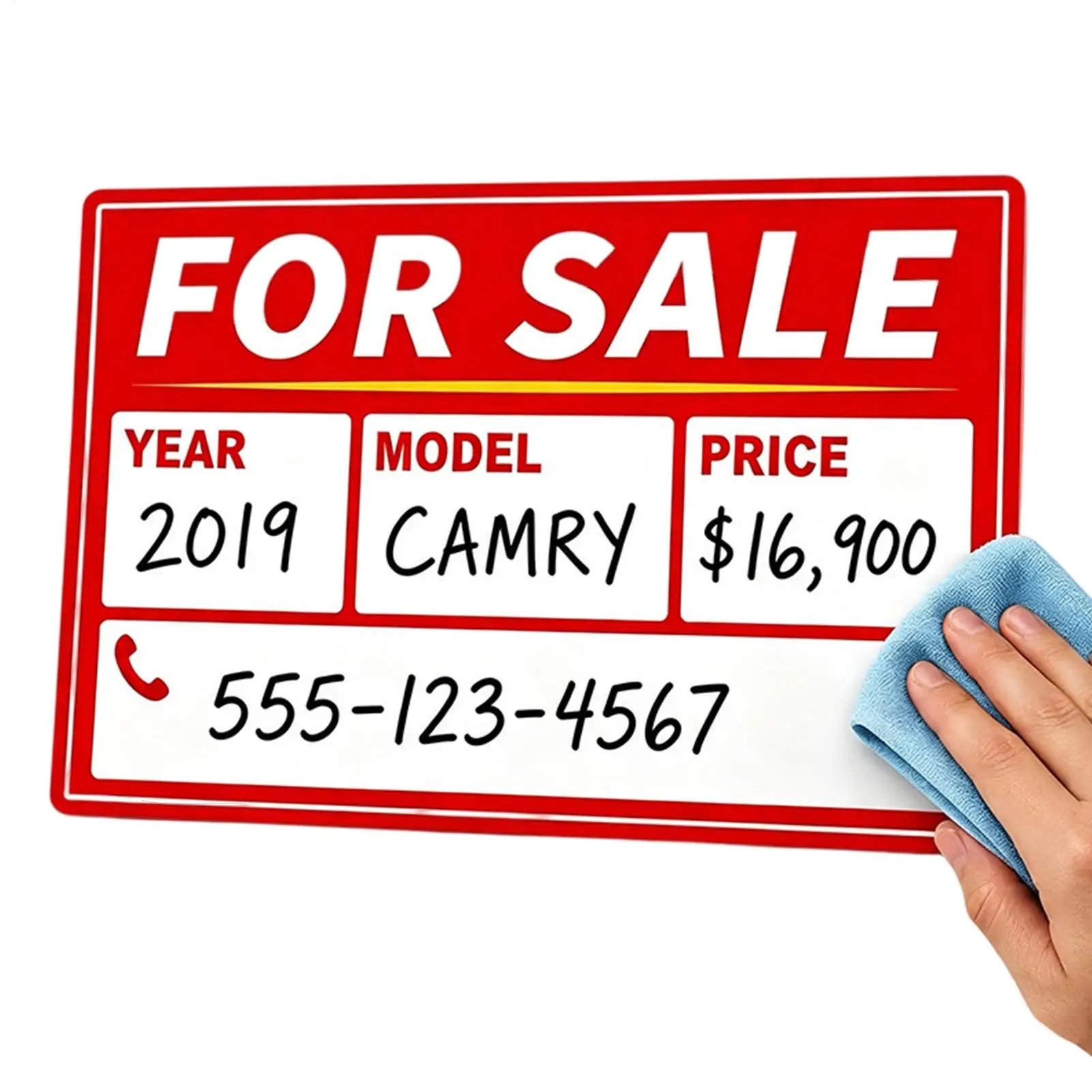 Car For Sale Magnetic Signs Car Magnet Sign UV-Resistant Reusable Vehicle Magnetic Sign For Tractor Truck ATV Vehicles Trailer