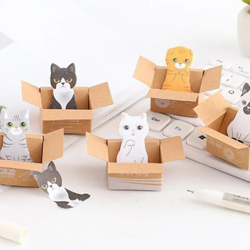 

Pack for Cat Shaped Sticky Notes Removable for Cat Office Supplies