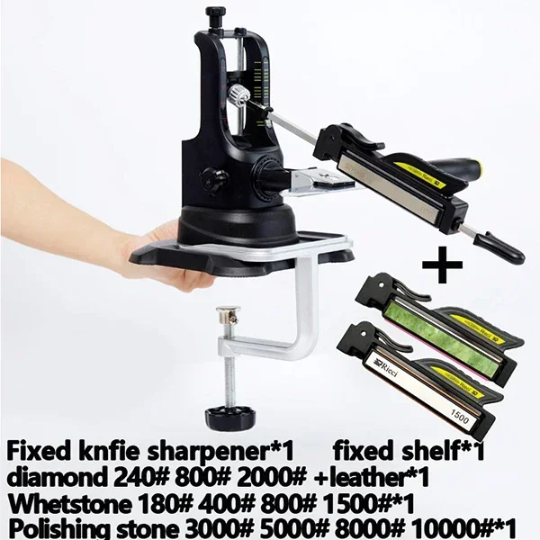 NONE Ruixin Pro III Messerschärfer Update Chefs Professionelles schärfendes Messerschärfsystem für die Küche Fixwinkel 4 Schleifsteine Apex 6