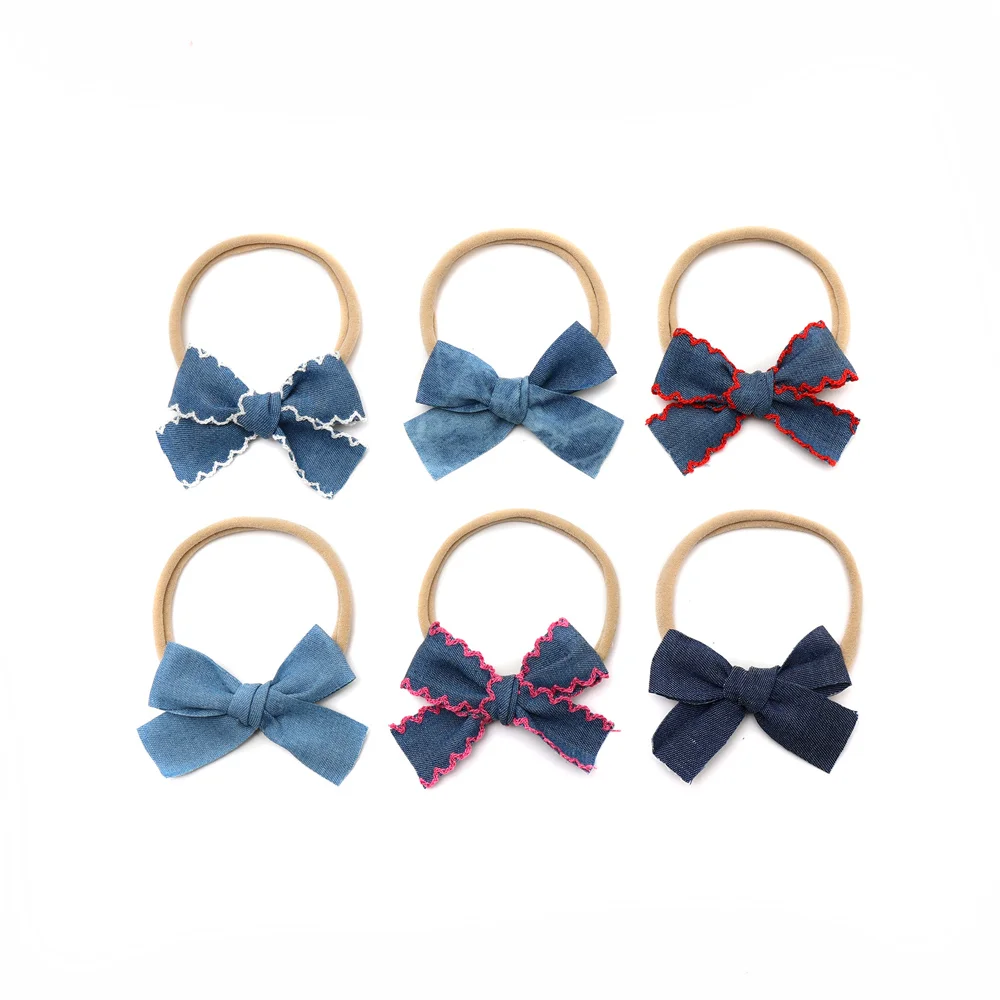 Fashion Denim BOW Hairband  Hairbow  Hair Accessories Elegant Hair Scruchy headband  bow clip