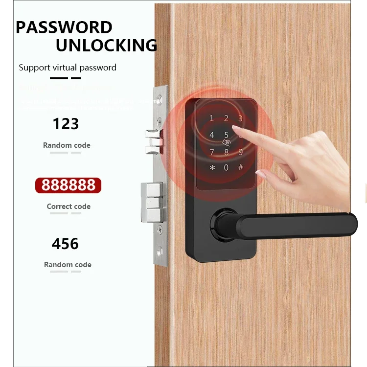 homekit smart door lock ttlock alarm lock anti-theft smart entry lock work with Alexa