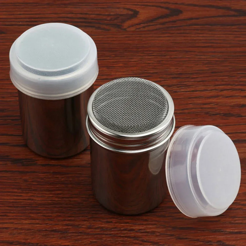 1Pc Stainless Steel Sprinkle Powder Icing Sugar Cocoa Sugar Chocolate Flour Duster Shaker Tool Seasoning Bottle