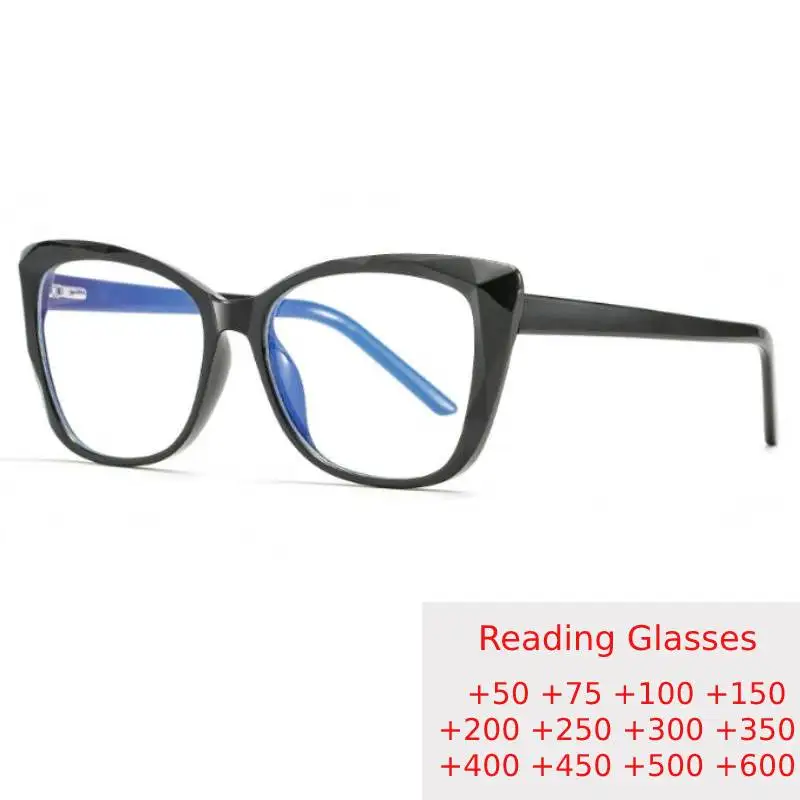 

Women Oversize Cat Eye Glasses Prescription Spectacles Men Eyeglasses Hyperopia +0.5 +0.75 +1.0 +2.0 to +6.0