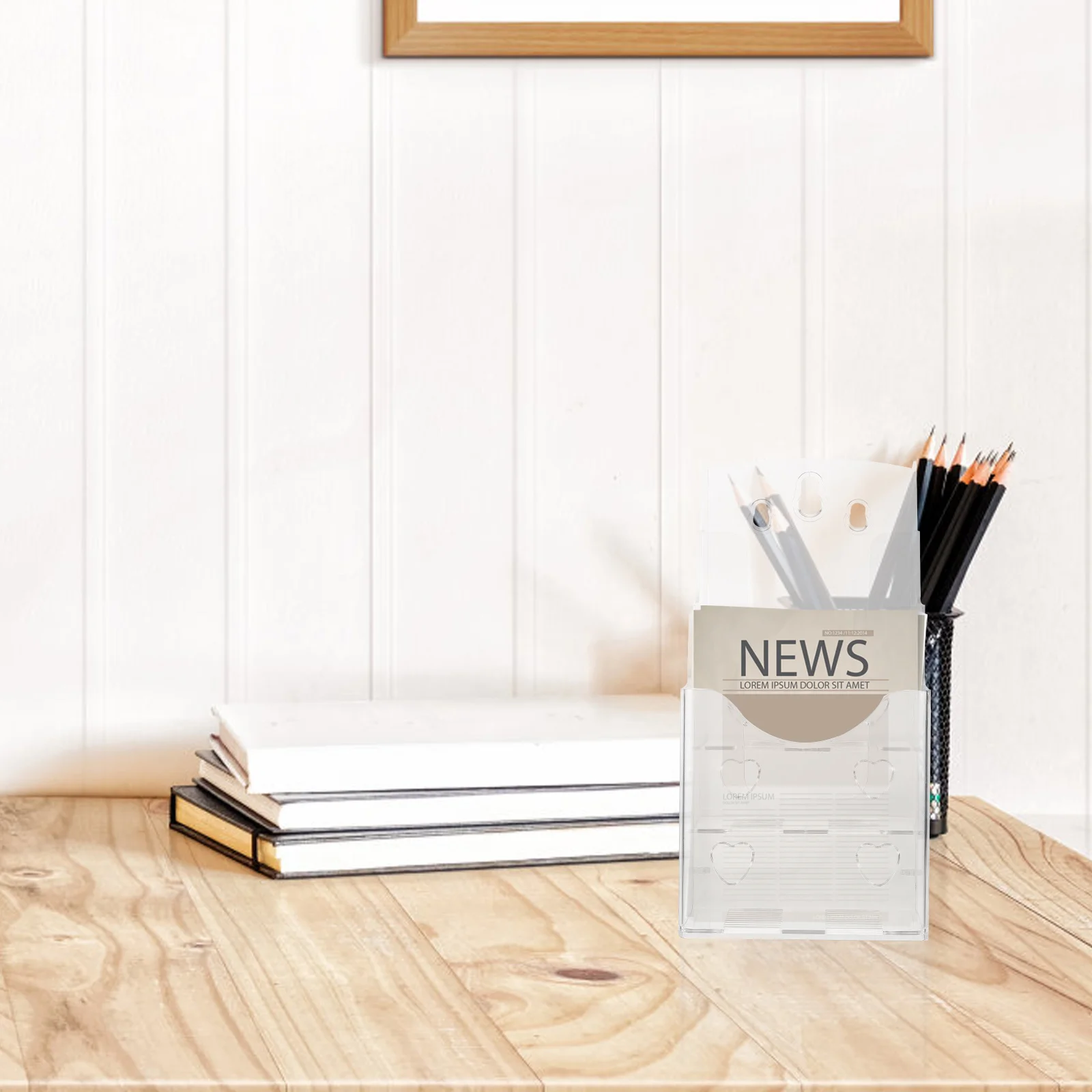 

Data Display Stand Brochure Holder Document Racks Table Top Literature Shelf Pamphlet Wall Clear for Office Pamphlets Postcard