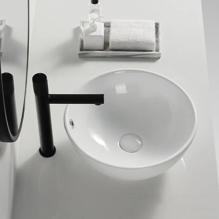 

-Modern Round Ceramic Art Basin Lavabo Sanitary Ware Counter Top Wash Basin Ceramic Bathroom Sinks