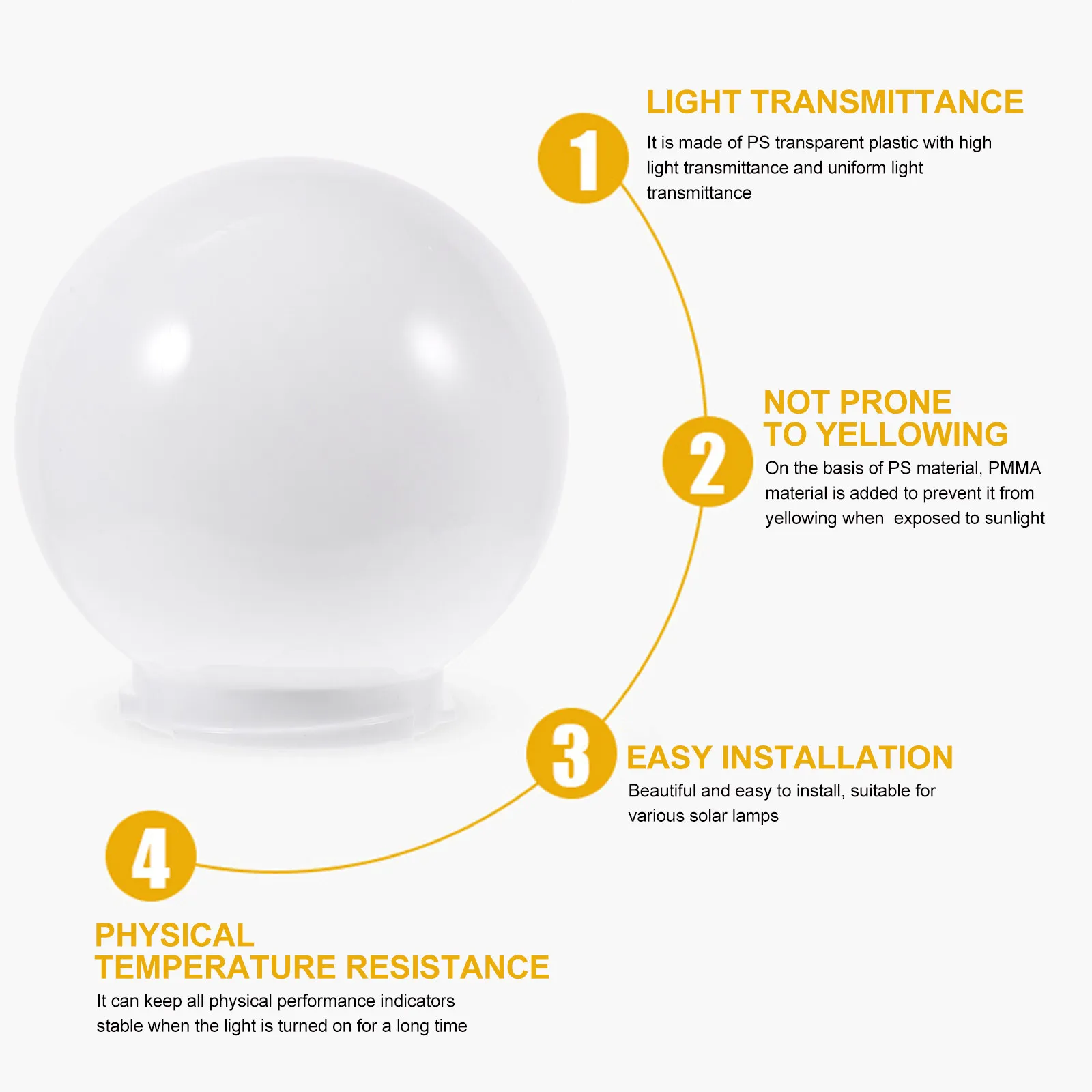 Ball Shaped Acrylic Lampshade Premium Durability Handmade Ceiling Lamp Cover Outdoor Light Fixture Decoration Outdoor Lampshade