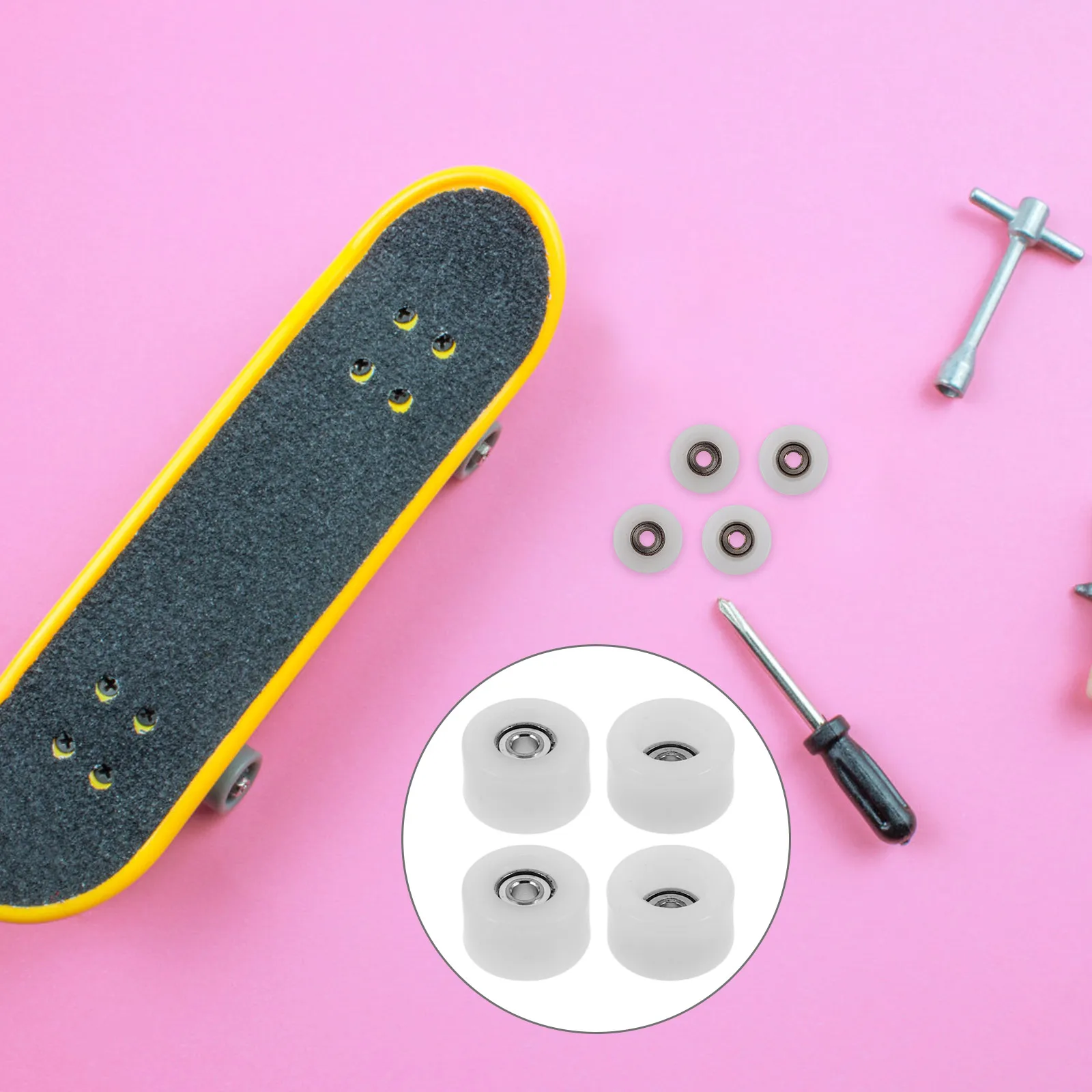 

4 Pcs Finger Skateboard Wheels Accessories for Bearings Major Practical Plastic