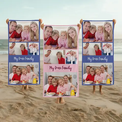 Personalized Beach Towel Custom Photo/Logo Oversized Beach Towel for Bath Pool Sports Camping Summer Party Gift