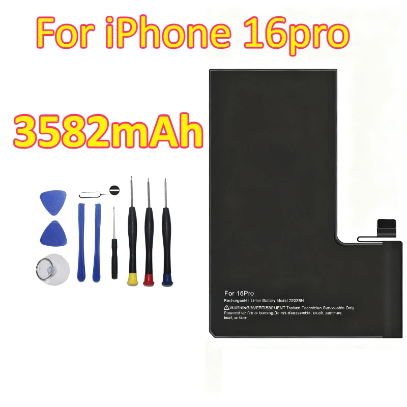 New 3561mAh 3582mAh 4674mAh 4685mAh Replacement Batteries For iPhone 16 16Pro 16Plus 16ProMax Mobile Phone Battery +Tools