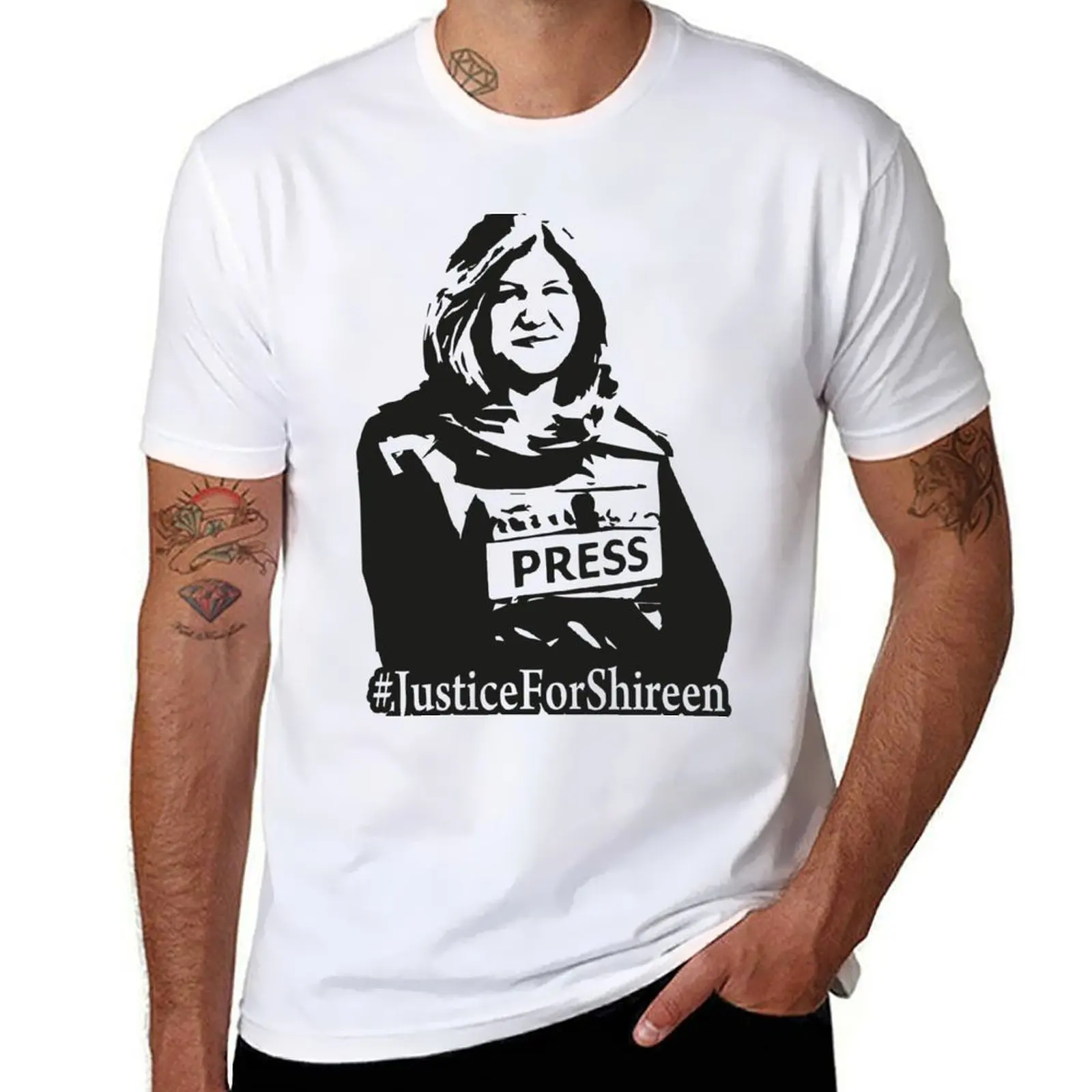 

Justice for Shireen Abu Aqleh T-Shirt t shirts for man slim fit man graphic t shirt T-Shirt
