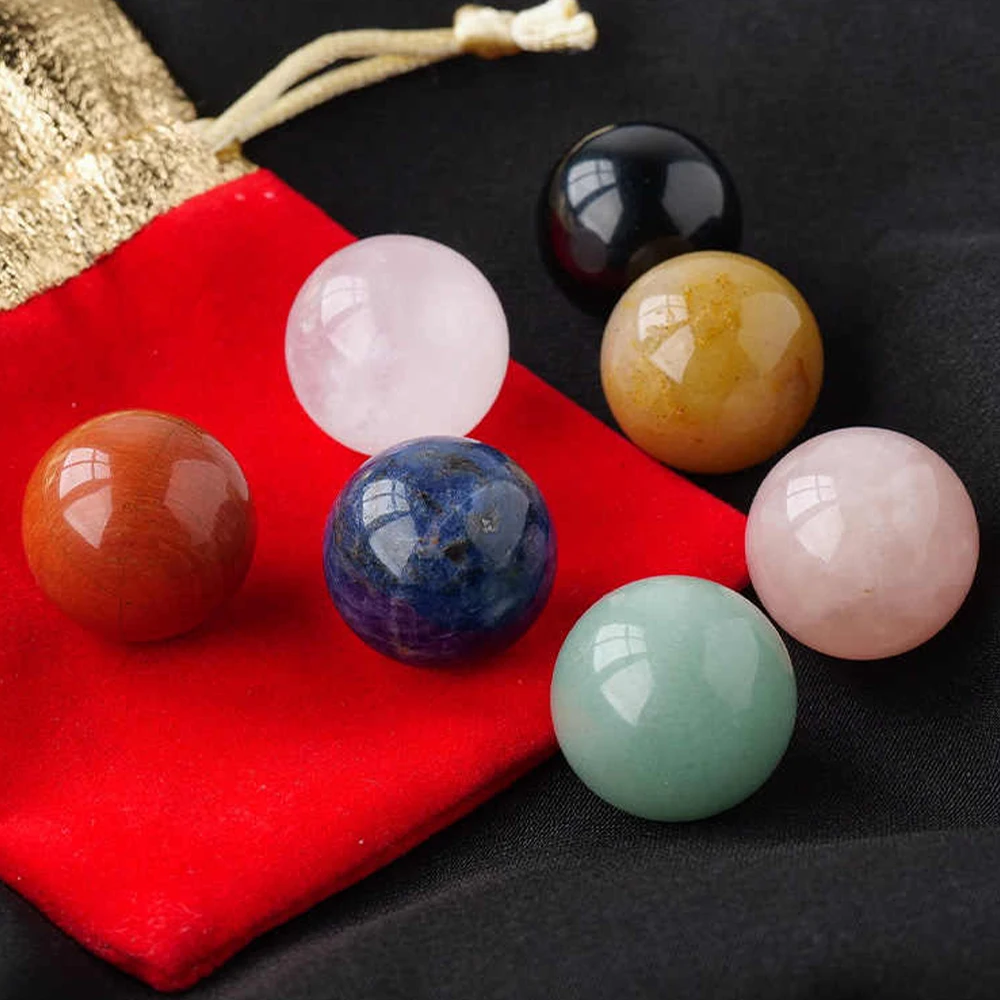 Natural Crystal 7-Color Ball Dia 2cm DIY Handmade Material Home Vase Decoration Ball Garden Landscaping Game Art Children's Gift