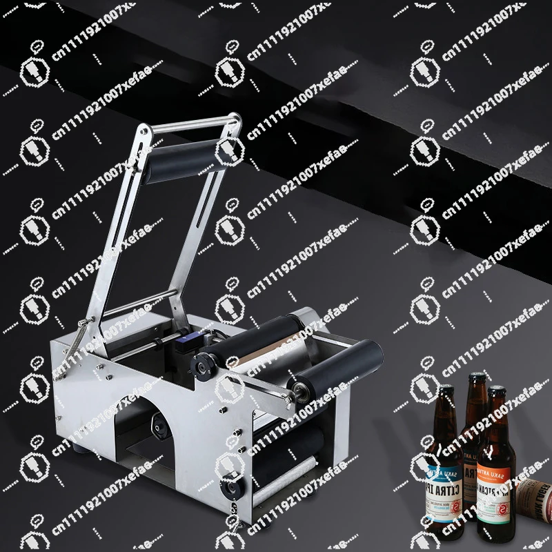 SY50 Manual Small Round/Oval Bottle Labeling Machine Semi-automatic Paper Label Labeling Machine for New Types of Glass Bottles
