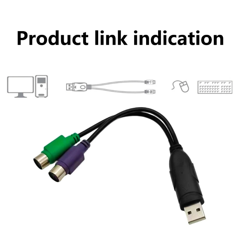 Компактно от 2P2 до USB -адаптера USB до DoublePS/2 Адаптер для путешествий и офиса