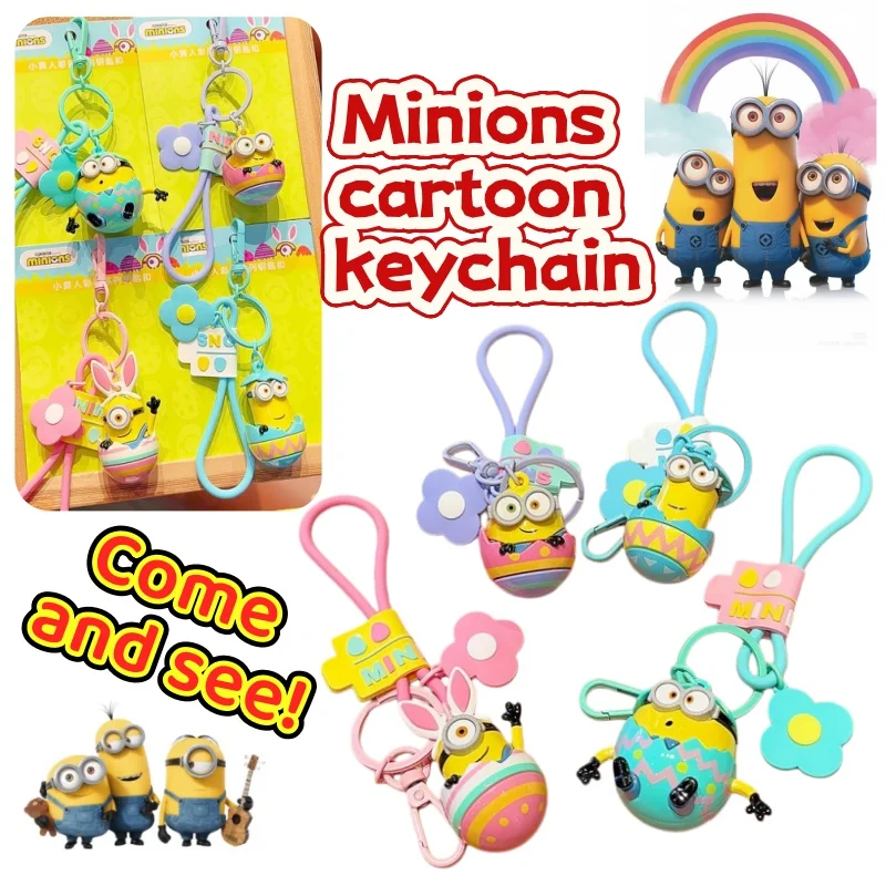 

Minions Colorful Keychain Cute Cartoon Couple Girlfriend Backpack Pendant Gift Hanging Decoration Gift