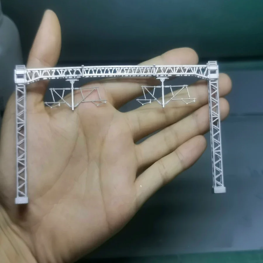 

N scale 1/160 Railway track contact network Lattice hard span Grid Crossbar Contact network truss span