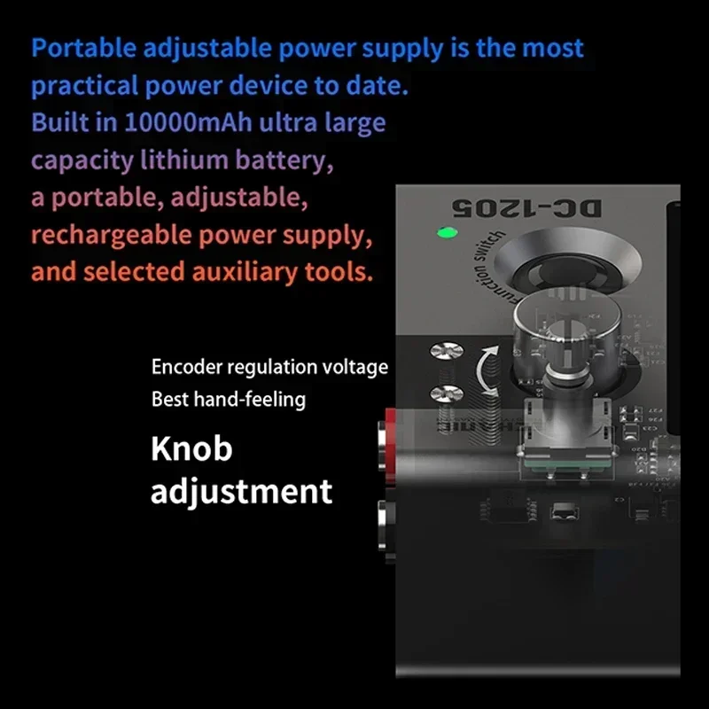 

Уникальная MECHANIC POWER BOX 2,0 DC-1205, портативная регулируемая мощность, выход 12V5A, встроенный аккумулятор, инструмент для ремонта мобильных телефонов